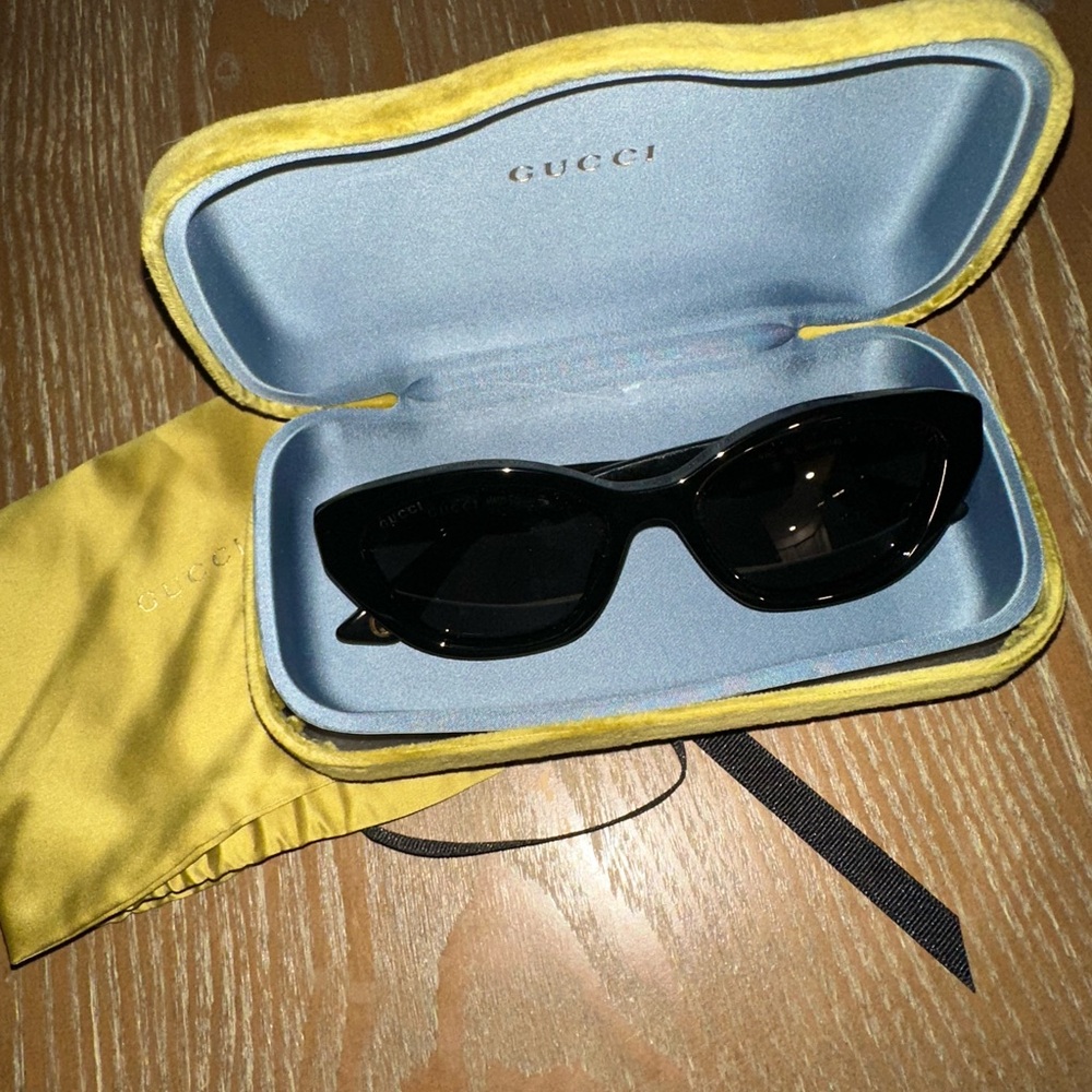 Gucci Black Sunglasses with Yellow Case